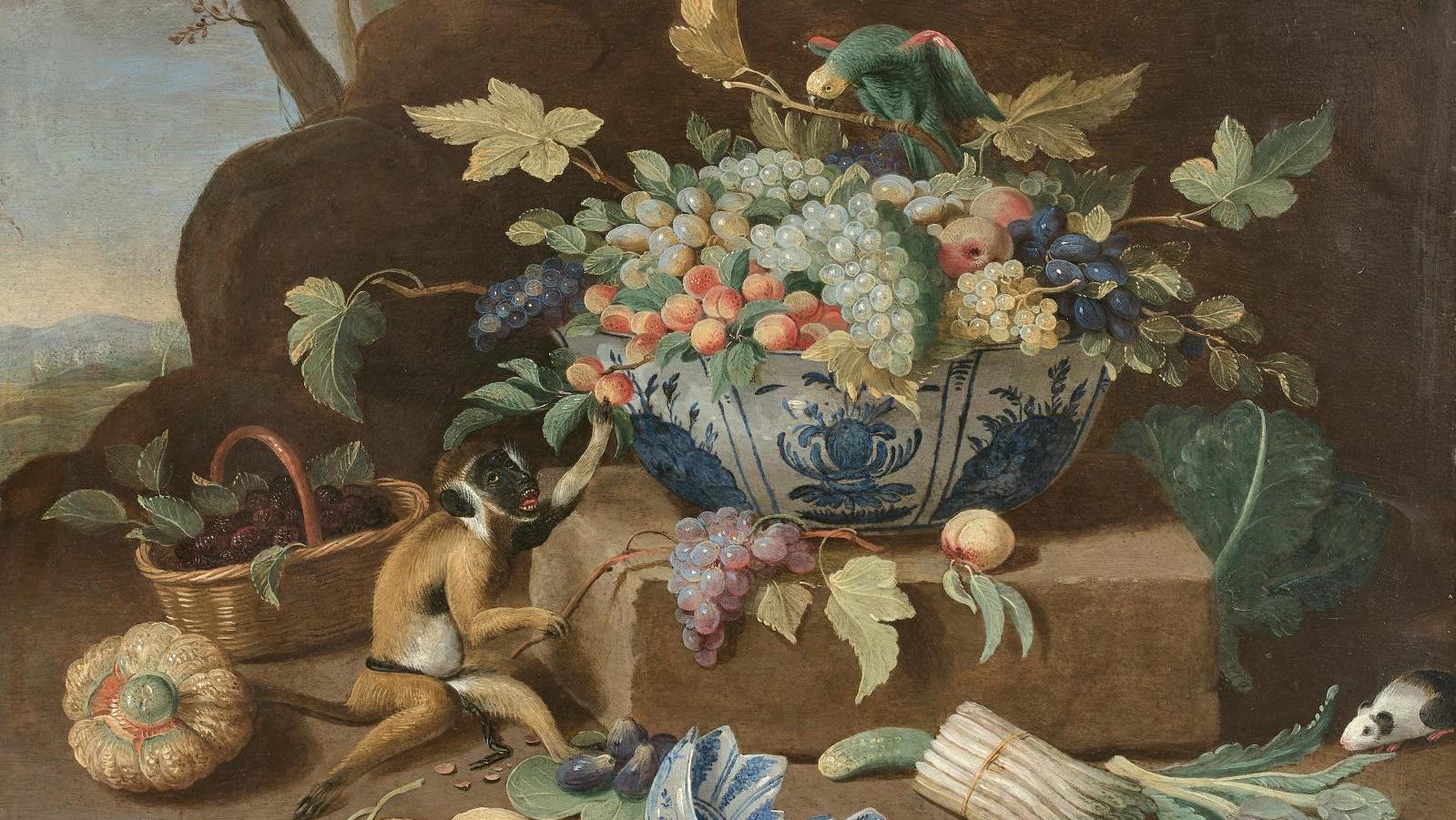 Jan van Kessel the Younger (1654-1708), Still Life with Chinese Wan Li Porcelain... A Superlative Selection of “Oeuvres Choisies” at Drouot