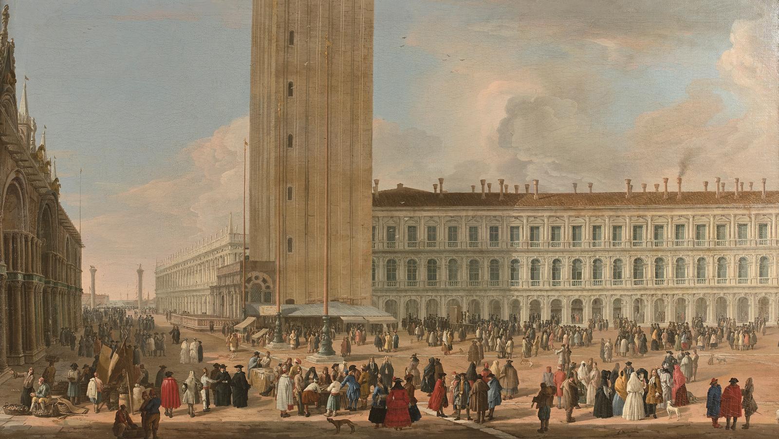Lucas Carlevarijs (1663-1730), View of Saint Mark's Square and the Piazzetta, oil... A Lucas Carlevarijs from the James Bismuth Collection