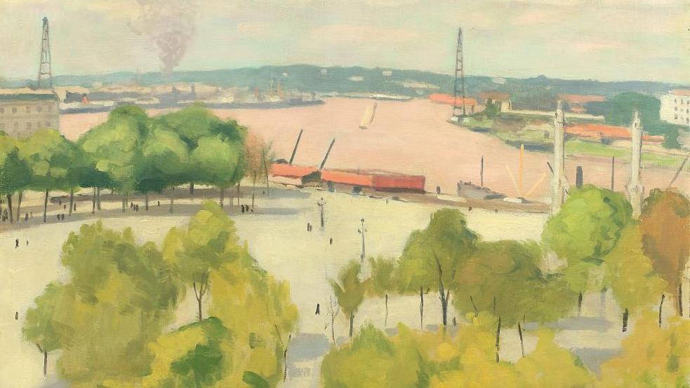 Albert Marquet (1875-1947), Bordeaux, Les Quinconces, 1924, huile sur toile, 60 x 81 cm.... Les inspirations bordelaises d’Albert Marquet