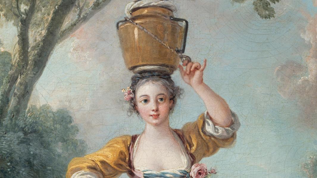 François Boucher (1703-1770), La Petite Laitière (The Little Milkmaid), oil on canvas,... A François Boucher Unearthed