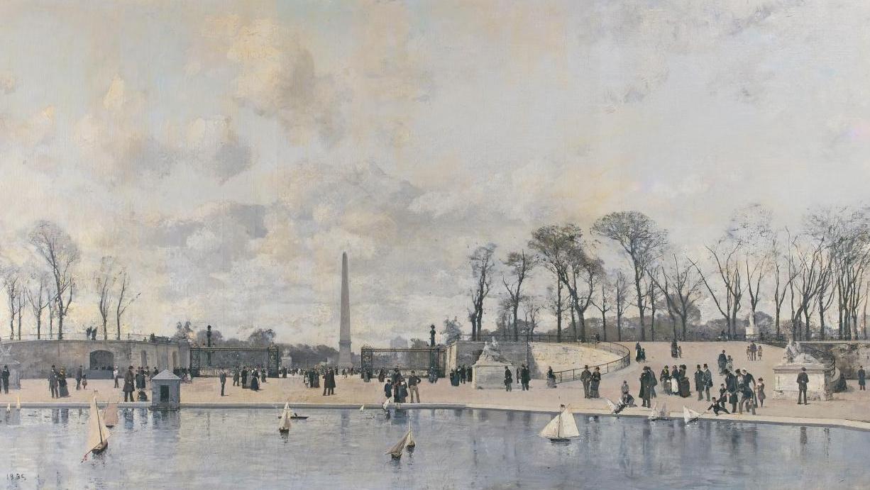 Luigi Loir (1845-1916), Paris, port de mer, 1885, huile sur toile, 150 x 301 cm.... Paris, port de mer par Luigi Loir
