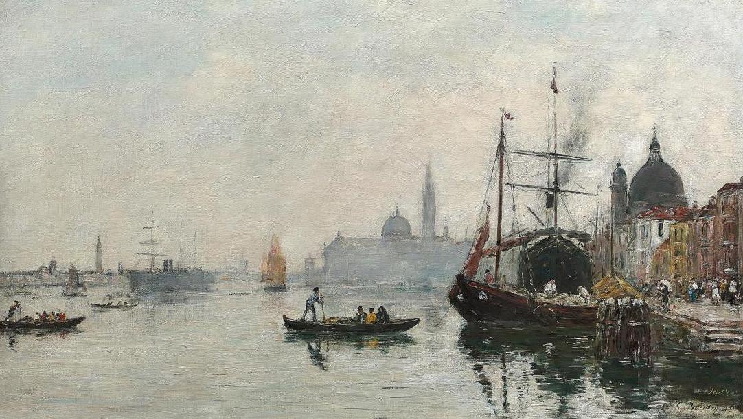 Eugène Boudin (1824-1898), Venise, le quai de la Giudecca, effet du matin, 1895 (Venice,... By the Water with Boudin, Renoir and Marquet 