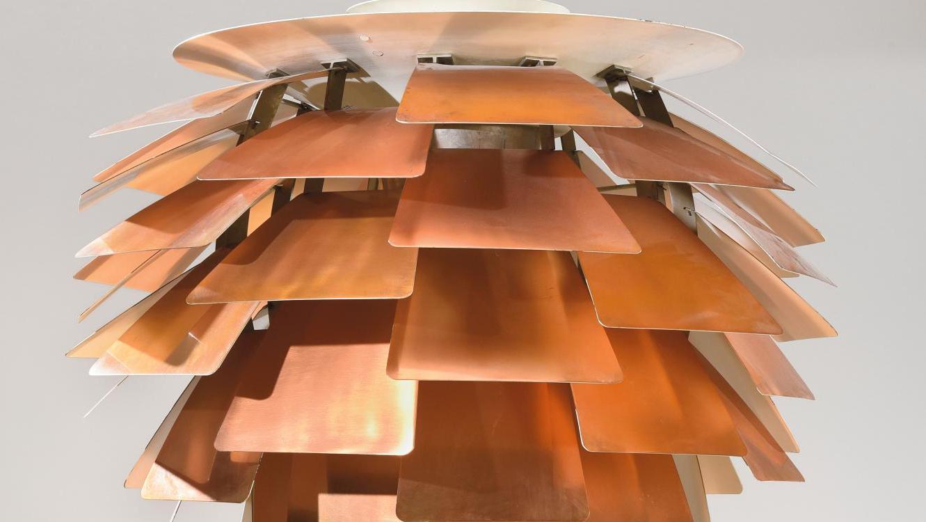 Poul Henningsen (1894-1967), Artichoke hanging lamp, metal frame and copper-colored... Poul Henningsen: Beyond Design