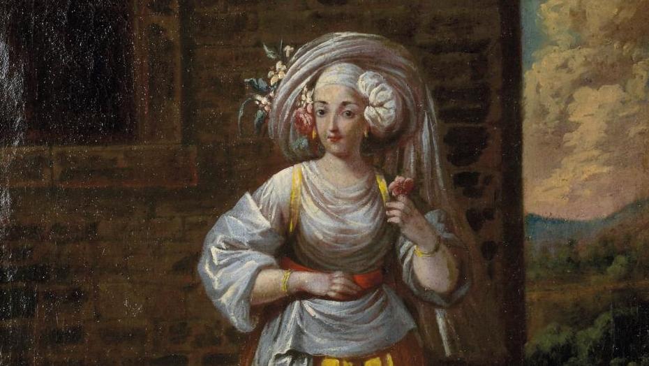 Jean-Baptiste Van Mour (1671-1737), Un pacha, Une sultane (reproduite), paire d’huiles... Van Mour, maître ès turqueries 