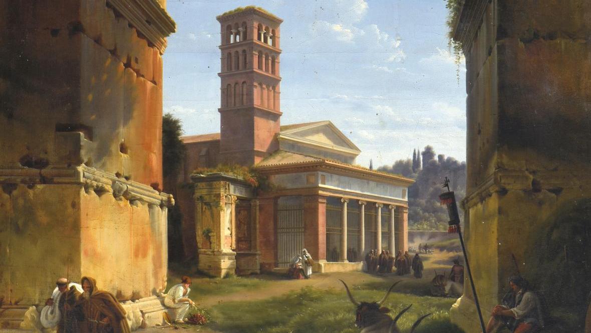 Lancelot-Théodore Turpin de Crissé (1782-1859), Vue prise à Rome sous l’arc de Janus,... Les souvenirs d’Italie de Turpin de Crissé
