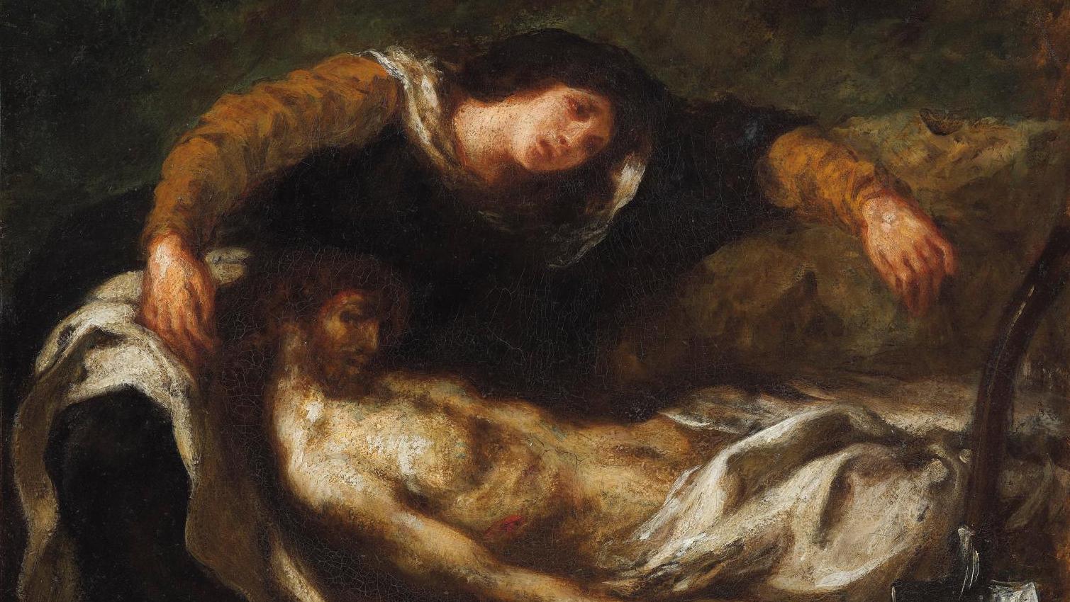 Eugène Delacroix (1798-1863), Mise au tombeau (Entombment of Christ), c. 1853, oil... Eugène Delacroix: An Impassioned Believer 
