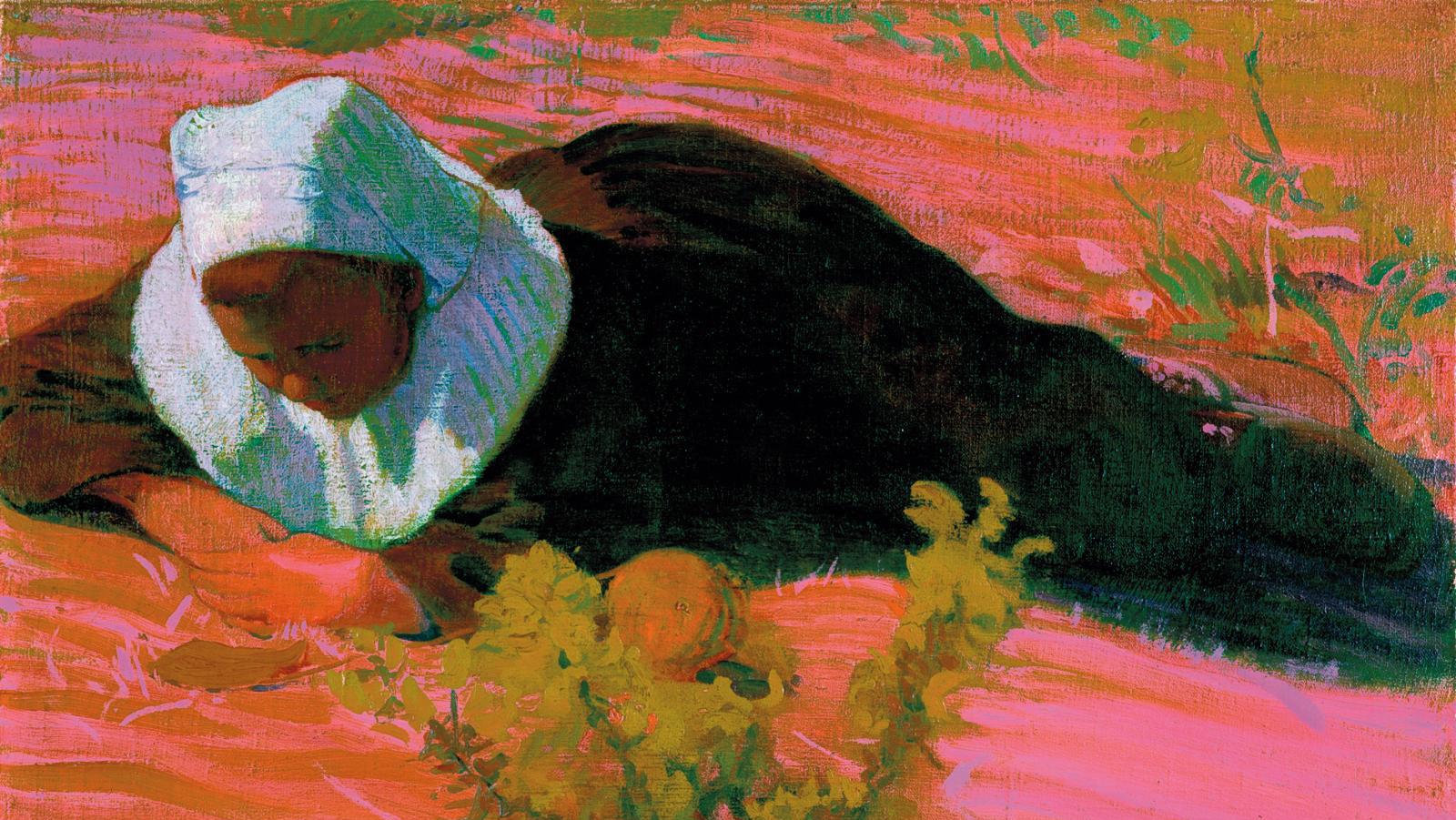 Cuno Amiet (1868-1961), Liegende Bretonin (Breton Woman Lying Down), 1893, oil on... The Swiss Exception at the Musée d’Orsay