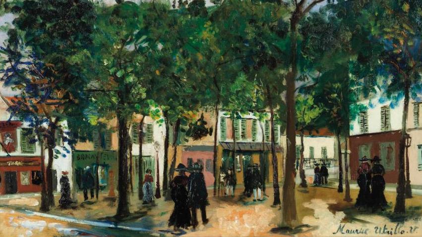 Maurice Utrillo (1883-1955), La Place du Tertre à Montmartre, 1920-1922, huile sur... Le Montmartre d’Utrillo