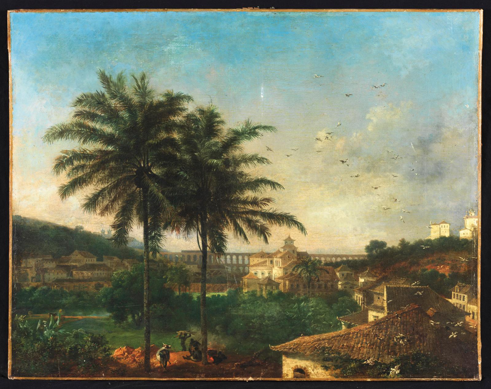École française du XIXe siècle. Vue de Rio, aqueduc de Lapa, huile sur toile, 64 x 82 cm (détail). Adjugé : 91 000 €