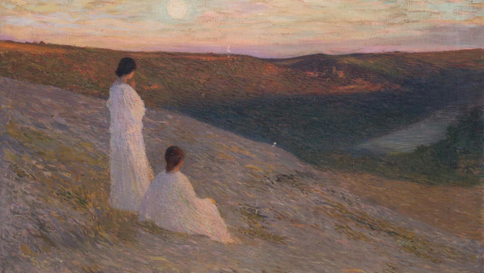 Henri Martin (1860-1943), Les Muses veillant sur la vallée, huile sur toile, signée,... Henri Martin, à jamais symboliste