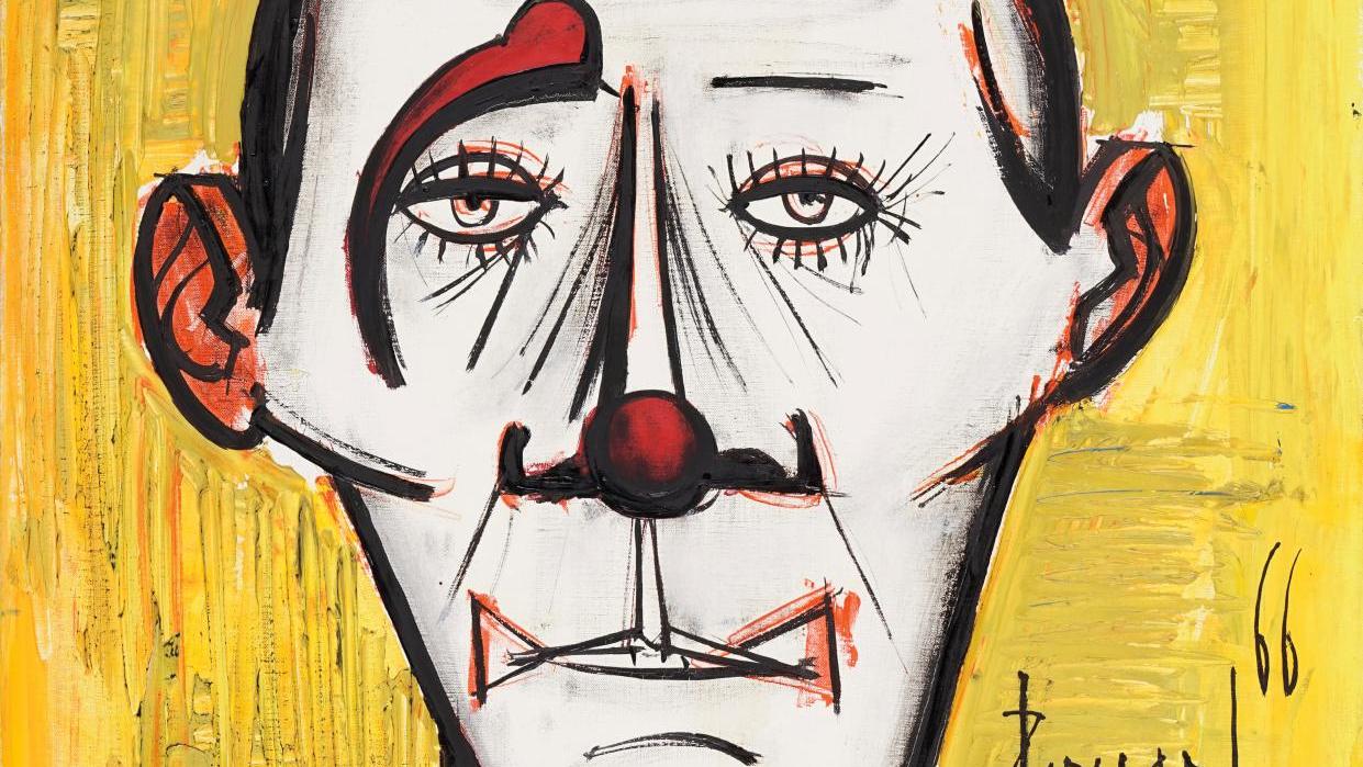 Bernard Buffet (1928-1999), Clown, 1966, huile sur toile signée et datée, cachet... Les facéties de Bernard Buffet