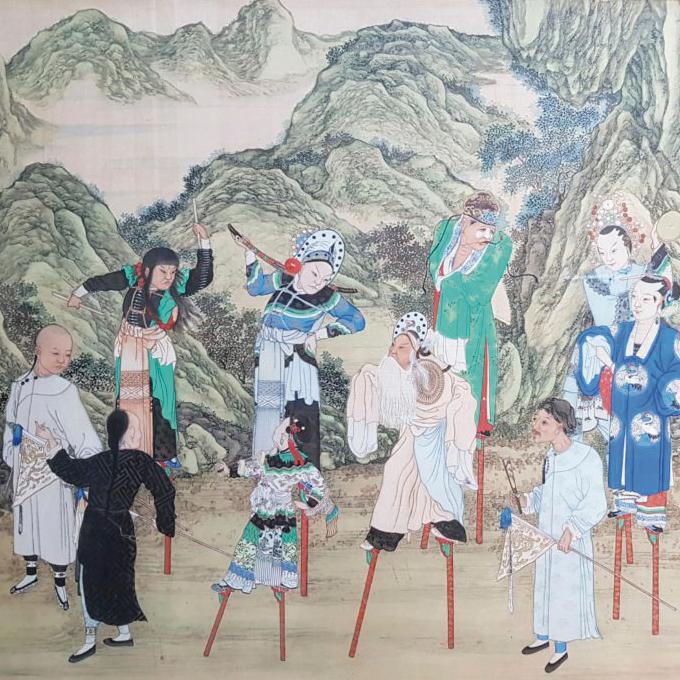 Théâtrale peinture sur soie - Panorama (avant-vente)