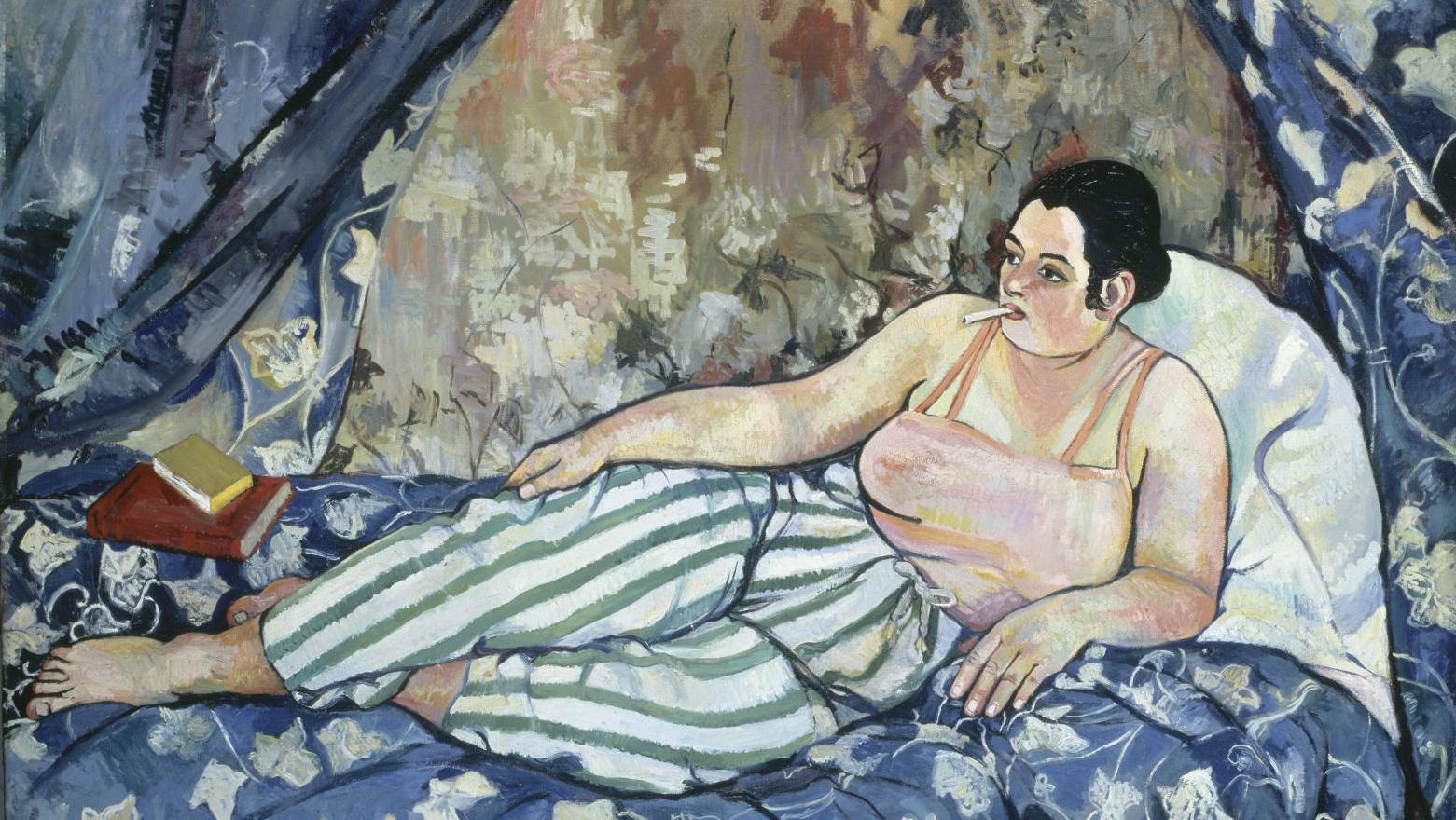 Suzanne Valadon (1865-1938), La Chambre bleue, 1923, Limoges, musée des beaux-arts,... Valadon et ses contemporaines. Peintres et sculptrices, 1880-1940