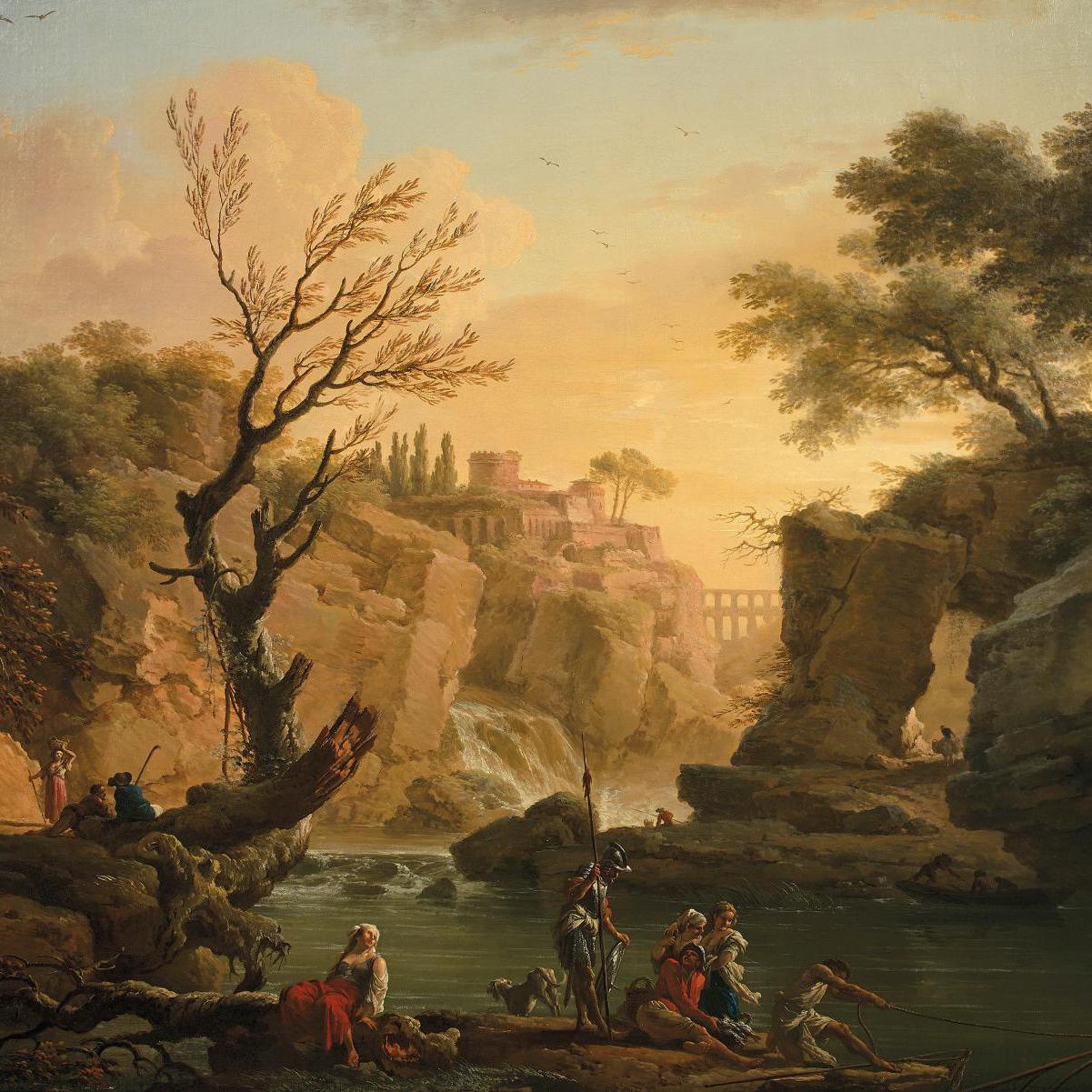 A Fishing Scene by Joseph Vernet and a Preemption by Versailles  - Lots sold