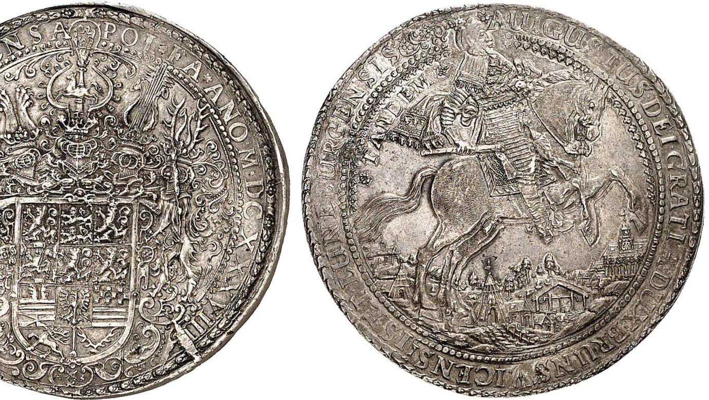 Basse-Saxe, pièce de 10 riksdaler, 1638, argent, 291,5 g. Estimation : 150 000 €... À la conquête du trône de Wolfenbüttel