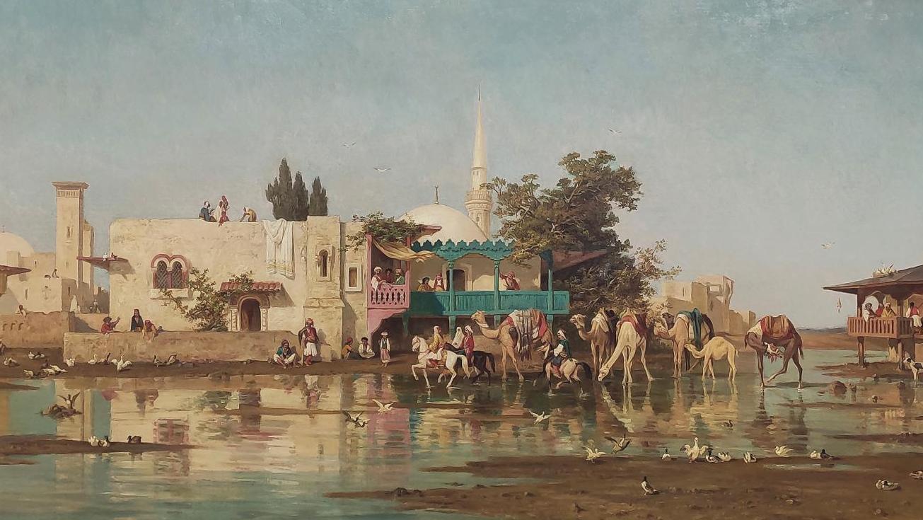 Charles de Tournemine (1812-1873) et son atelier, Rue conduisant au bazar de Chabran-el-kebir,... Charles de Tournemine en Turquie