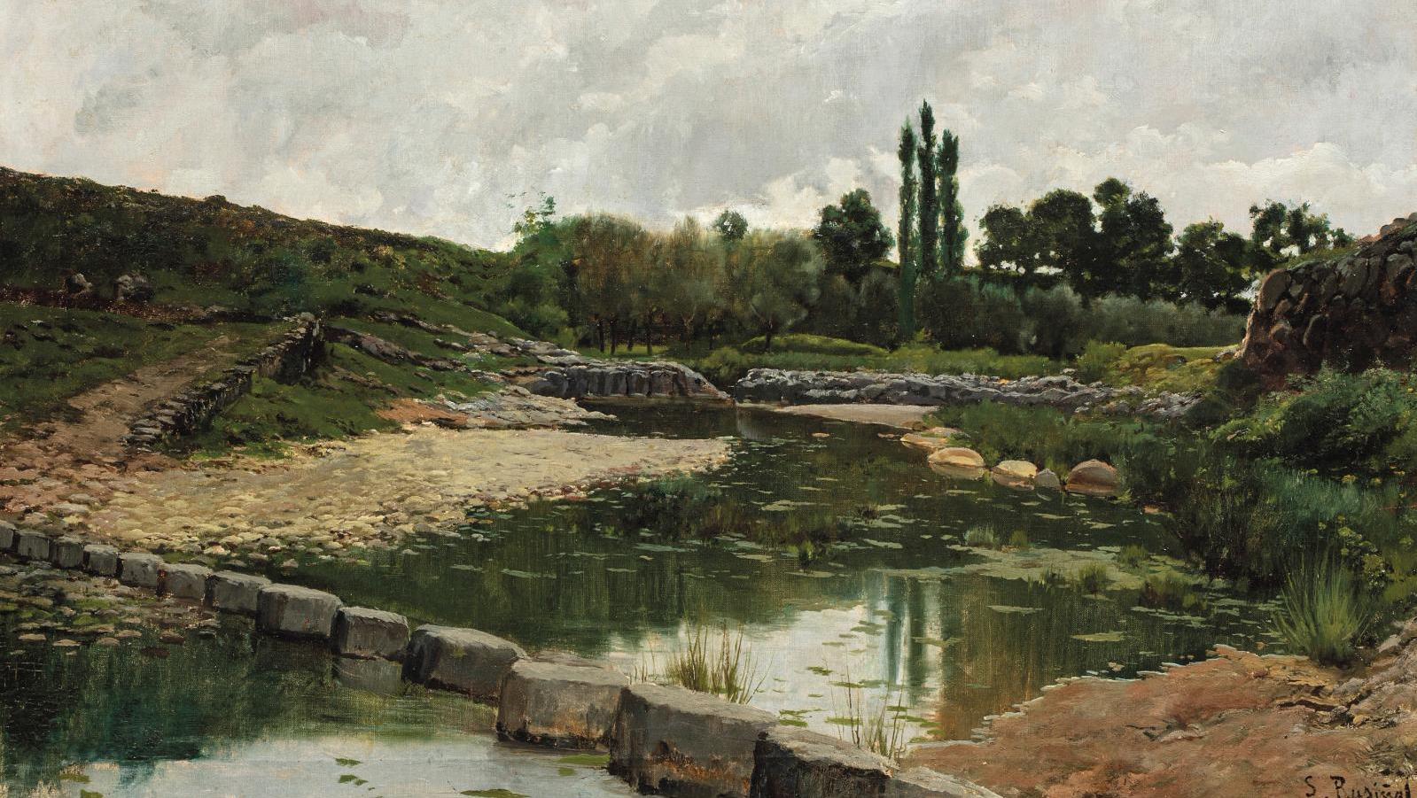 Santiago Rusiñol (1861-1931), Le Gué (El gual), huile sur toile, 75 x 114,5 cm. Estimation :... D’une rive à l’autre