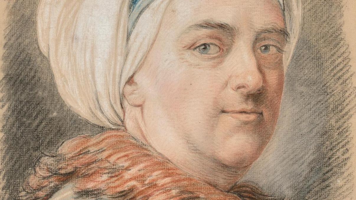 Charles-André dit Carle Van Loo (1705-1765), Autoportrait présumé au turban et col... Van Loo en habit d’intérieur 