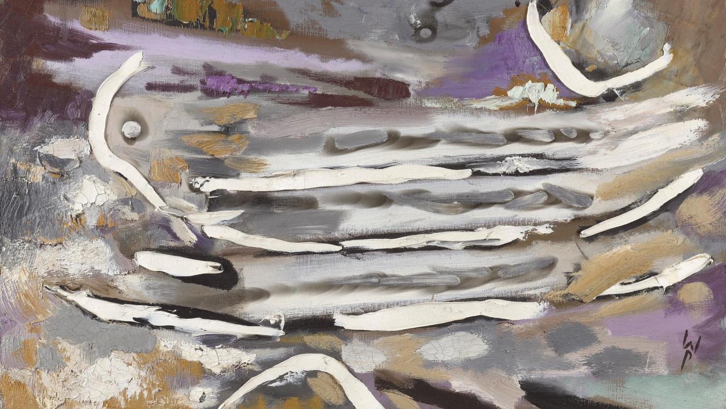 Wolfgang Paalen (1905-1959), La Rosée de mai, 1953, huile et fumage sur toile, 46 x 65 cm.... Wolfgang Paalen, chamane de l’avant-garde