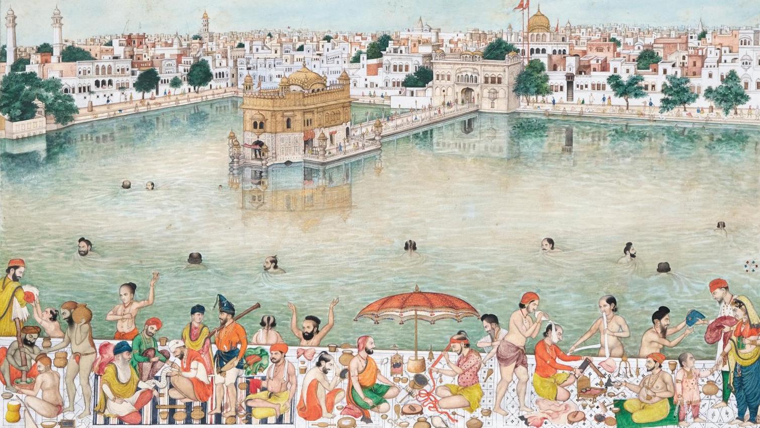 Inde du Nord, Pendjab, Amritsar, signé Bishan Singh (1836-vers 1900), vers 1850-1872.... Scènes de la vie quotidienne au Pendjab