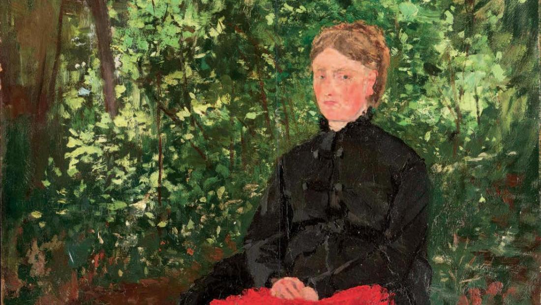 Henri Rouart (1833-1912), Jeune Femme au jardin, huile sur panneau,collection particulière... Henri Rouart, l’oeuvre d’un homme discret