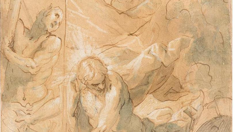 Jacopo Palma, dit il Giovane (1544-1628), La Résurrection, plume et encre brune,... Une vente de dessins «à l’ancienne»