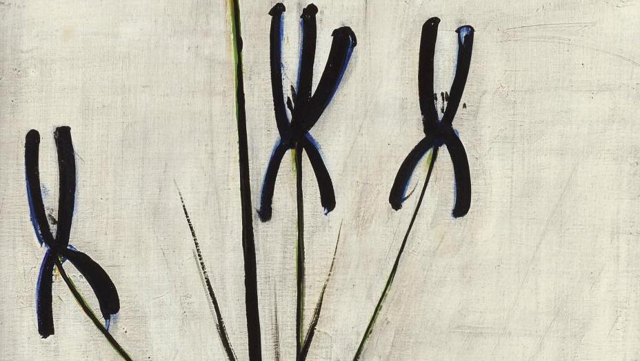 Bernard Buffet (1928-1999), Iris dans un vase, huile sur toile, 1961, 100 x 65 cm.... De Buffet à Souverbie, une question de plastique