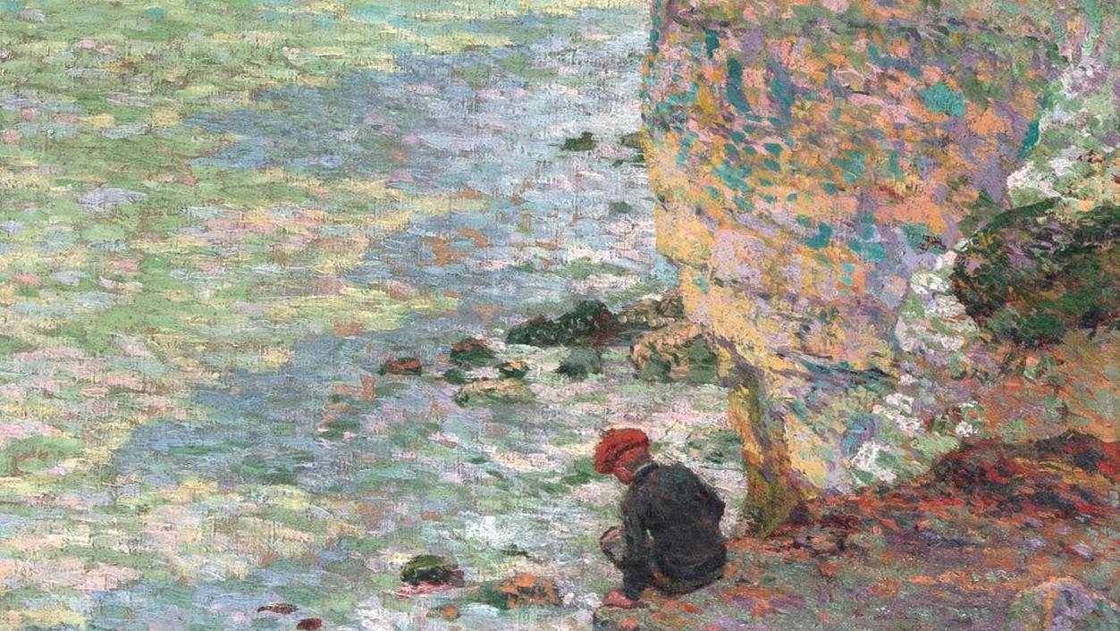 Claude-Émile Schuffenecker (1851-1934), Jeune garçon au pied de la falaise, marée... Claude-Émile Schuffenecker: A Painter with Many Influences