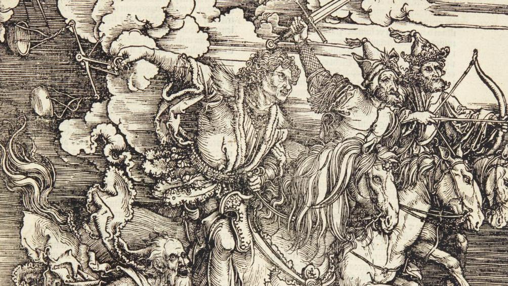 Albrecht Dürer (1471-1528), Les Quatre Cavaliers de l'Apocalypse, planche de la suite... La collection Roger Passeron s’effeuille à Drouot