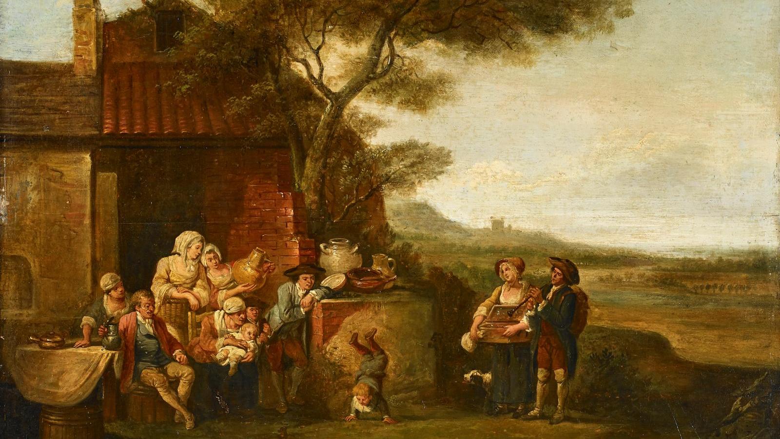 Louis Joseph Watteau, dit Watteau de Lille (1731-1798), Le Petit Acrobate ou le Joueur... Watteau de Lille et Henri Martin