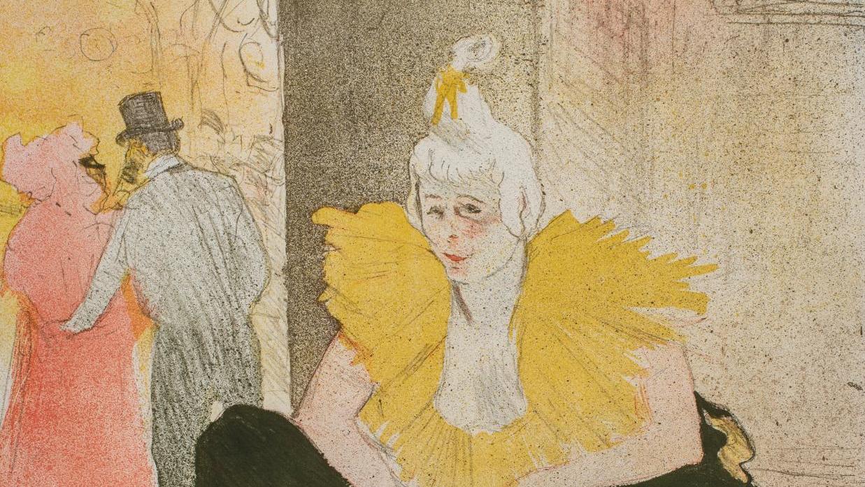 Henri de Toulouse-Lautrec, La Clownesse assise (Mademoiselle Ch-U-Ka-O), 1896, lithographie... Toulouse-Lautrec, tout en haut de la lithographie