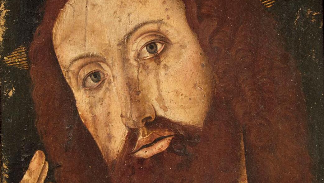Biagio di Antonio Tucci (documenté de 1446 à 1508), Christ bénissant, panneau, 36 x 25 cm.... Avec la bénédiction d’un Christ florentin
