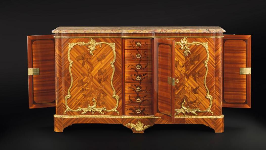Bernard II Van Risen Burgh (after 1696-1765), folio cabinet in end-grain wood marquetry... Covetable 18th-Century Furniture: Bemberg Foundation Acquires B.V.R.B. Cabinet