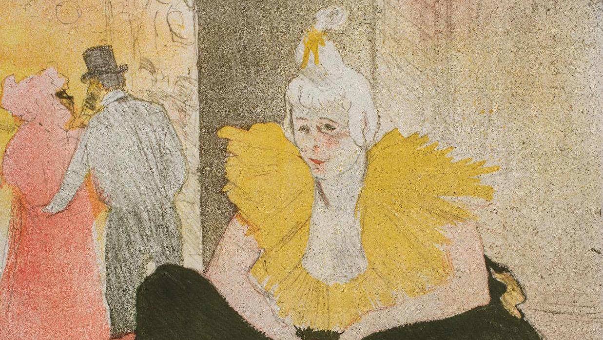 Henri de Toulouse-Lautrec (1864–1901), La Clownesse assise (Mademoiselle Ch-U-Ka-O)... Toulouse-Lautrec Prints Come Out on Top