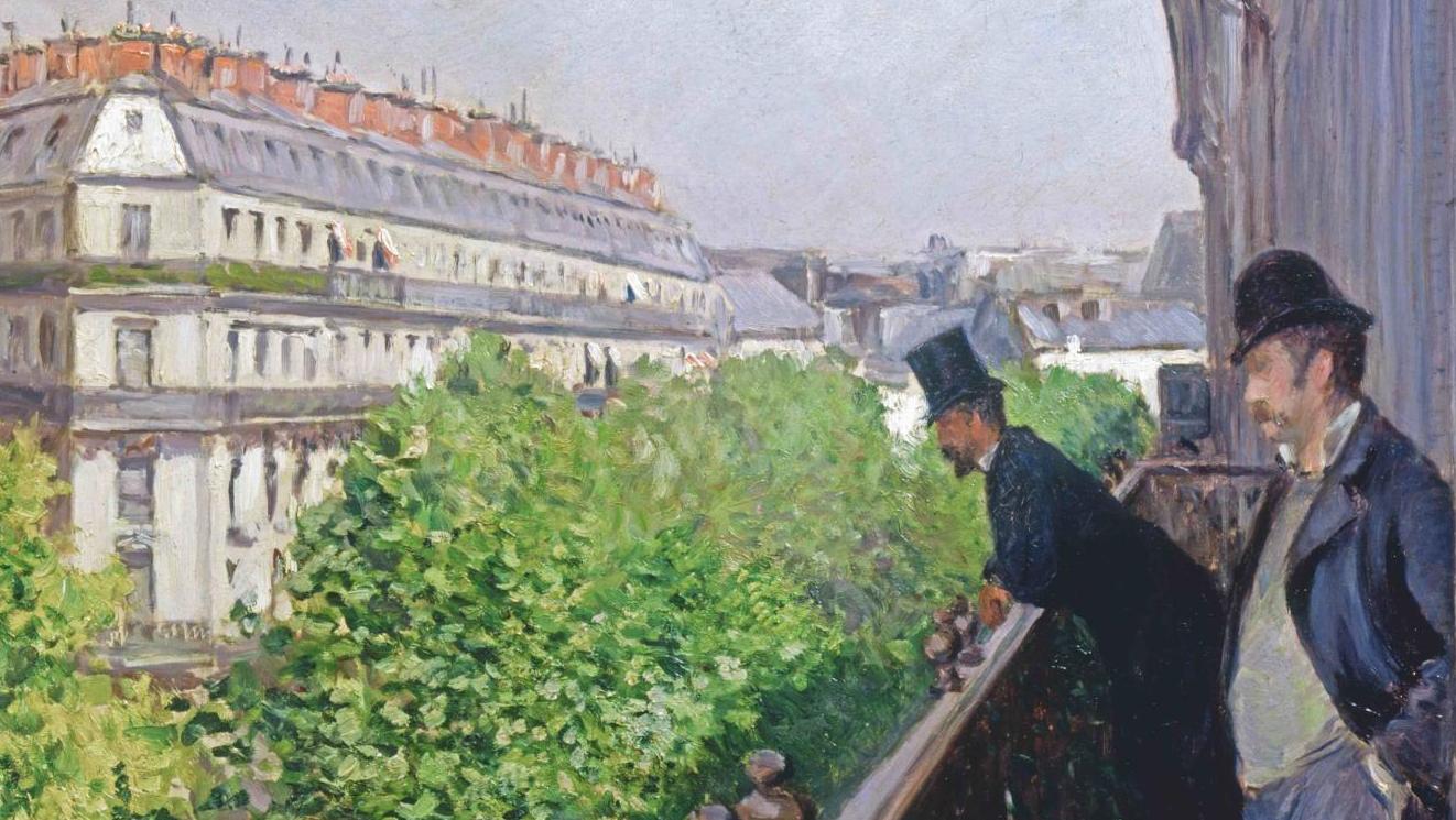 Gustave Caillebotte, Balcon, boulevard Haussmann, 1880, huile sur toile, 69 x 62 cm... Caillebotte, l’invité de Martigny