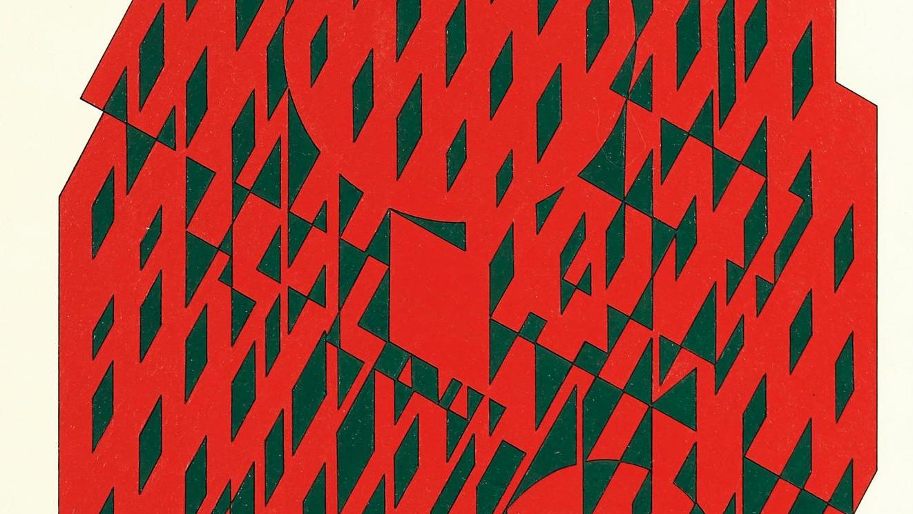 Victor Vasarely (1906-1997), Nethe-Rouge, 1959, acrylique sur panneau signé en bas... Vasarely et Descartes