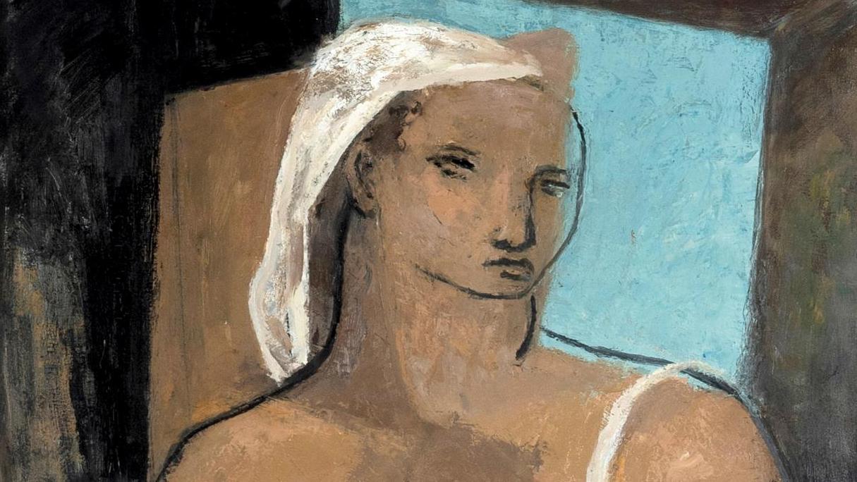 Jean Souverbie (1891-1981), Grosse fille aux pommes, huile sur toile signée et titrée... Figures libres de Jean Souverbie