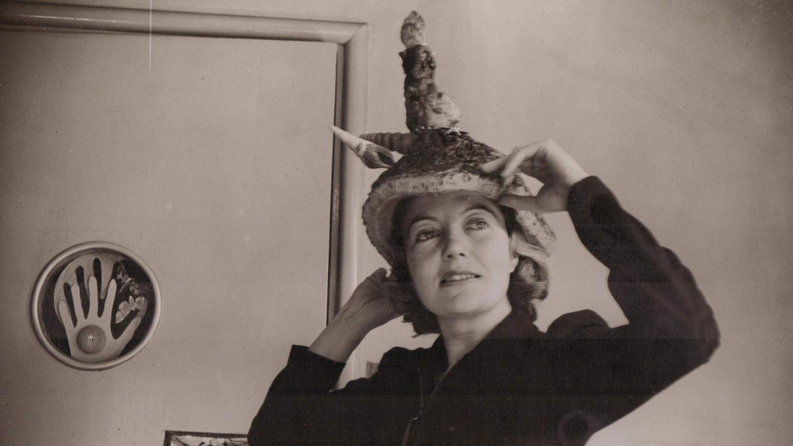 Photograph of Agar wearing Ceremonial Hat for Eating Bouillabaisse, 1936, PhotographPrivate... “Eileen Agar: Angel of Anarchy”