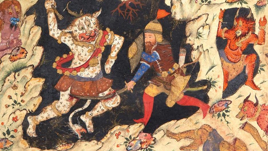 Iran, Chiraz, période safavide, vers 1590-1600. Le Livre des rois ou Shâhnâmeh de... Triomphe mérité pour le Livre des rois