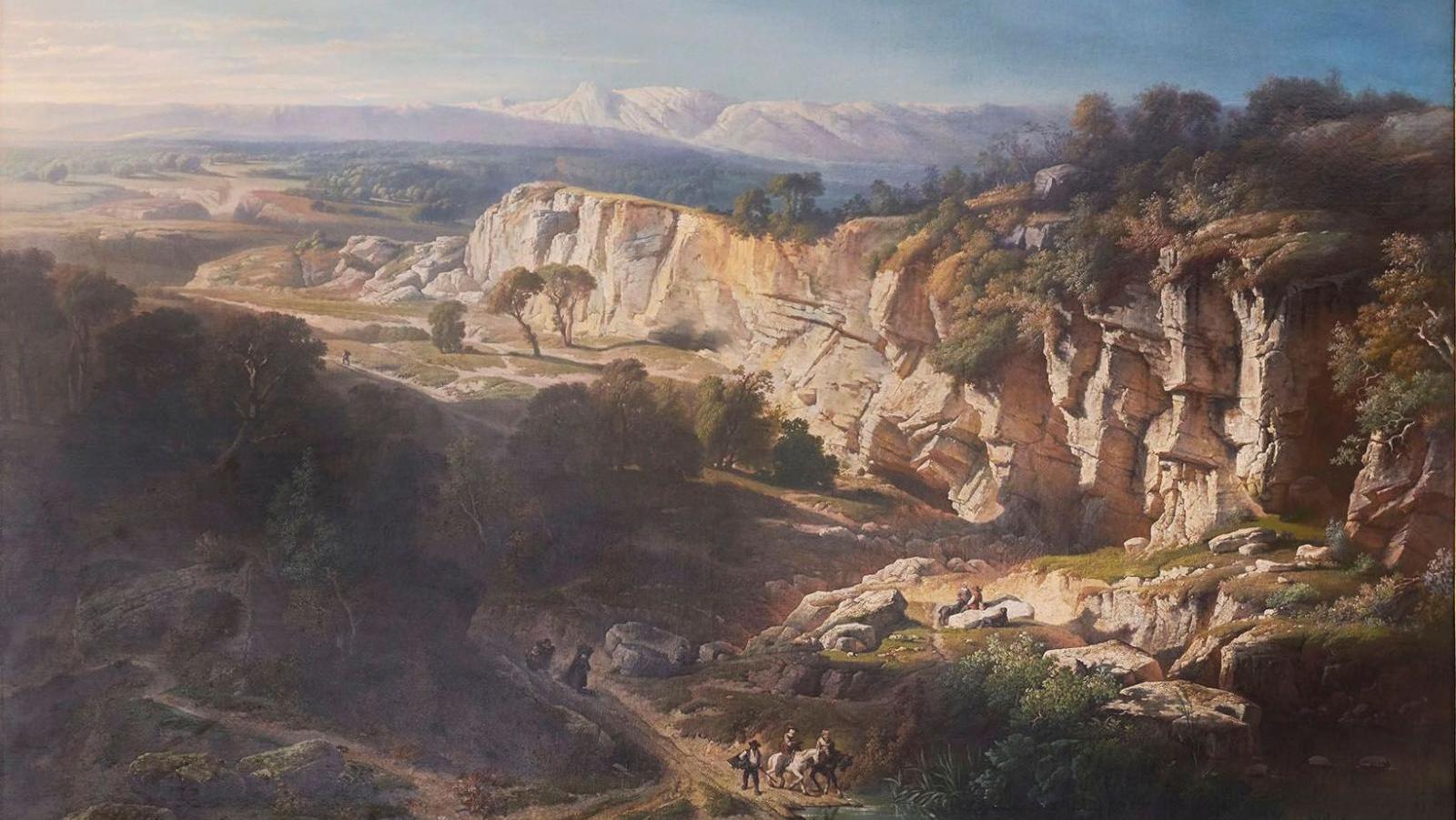 Ferdinand Marinus (1808-1890), Paysage au passage à gué des bergers (Landscape at... An XXL Sale Featuring Ferdinand Marinus