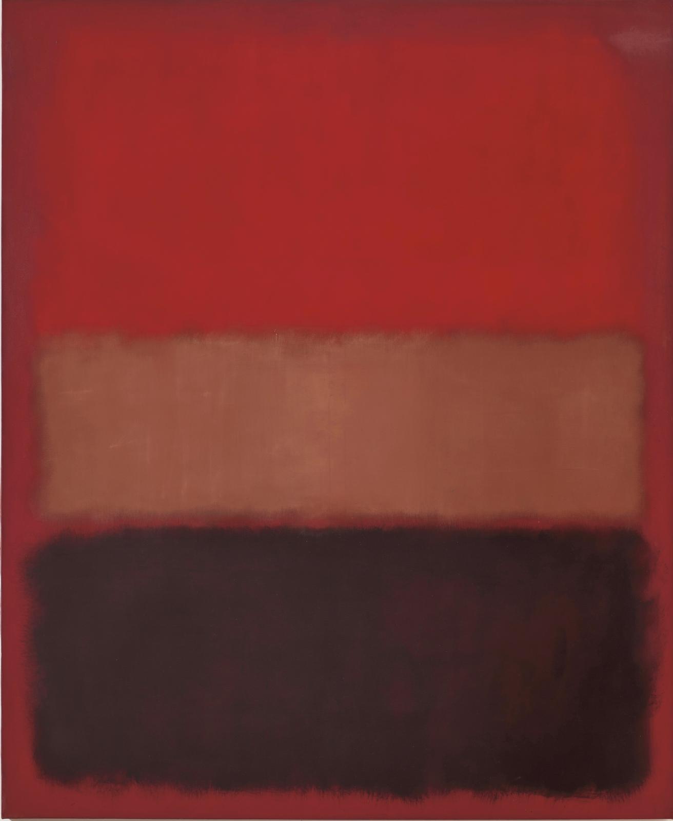 Mark Rothko, No. 46 [Black, Ochre, Red Over Red], 1957, huile sur toile, 252.73 x 207.01 x 4.45 cm (détail). The Museum of Contemporary Ar