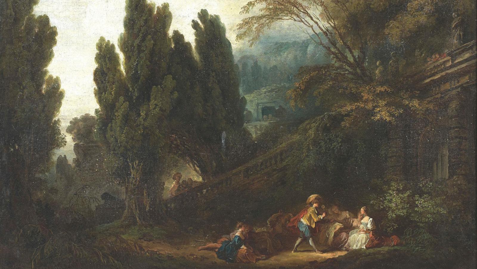 Jean-Honoré Fragonard (1732-1806), Le Jeu de la palette, huile sur toile, 75 x 93 cm... Deux Fragonard  pour le musée Fabre