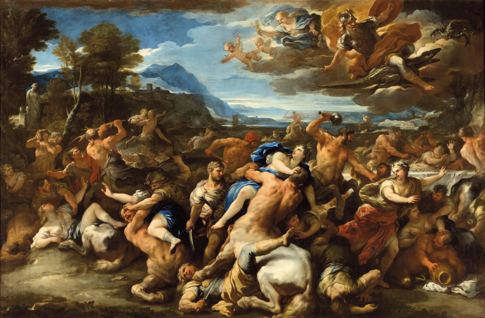 Luca Giordano, Le Combat des Centaures et des Lapithes, vers 1690, musée d'État de l'Ermitage, Saint-Pétersbourg. Qui aurait pu imaginer q