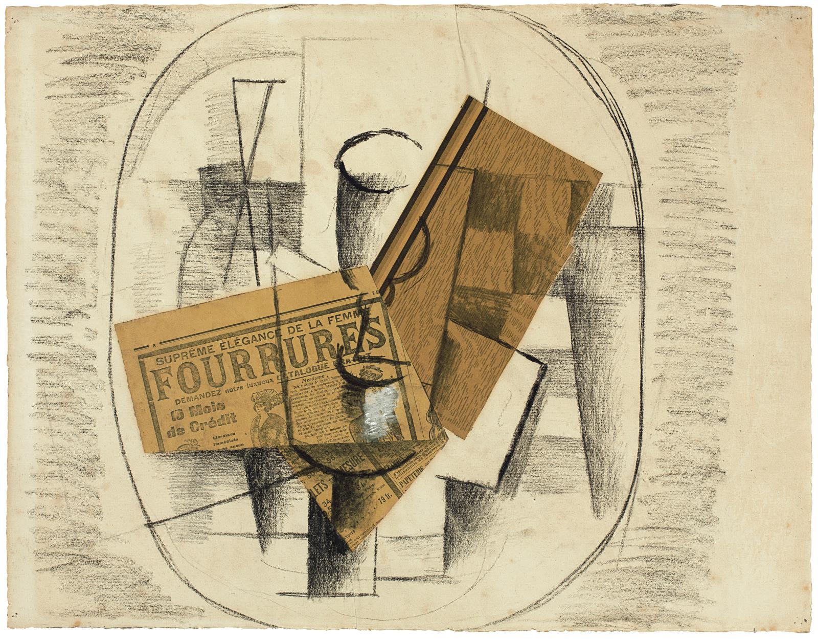 Braque : dessin cubiste synthétique