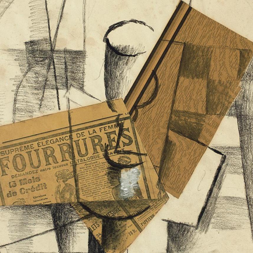 Avant Vente - Braque : dessin cubiste synthétique