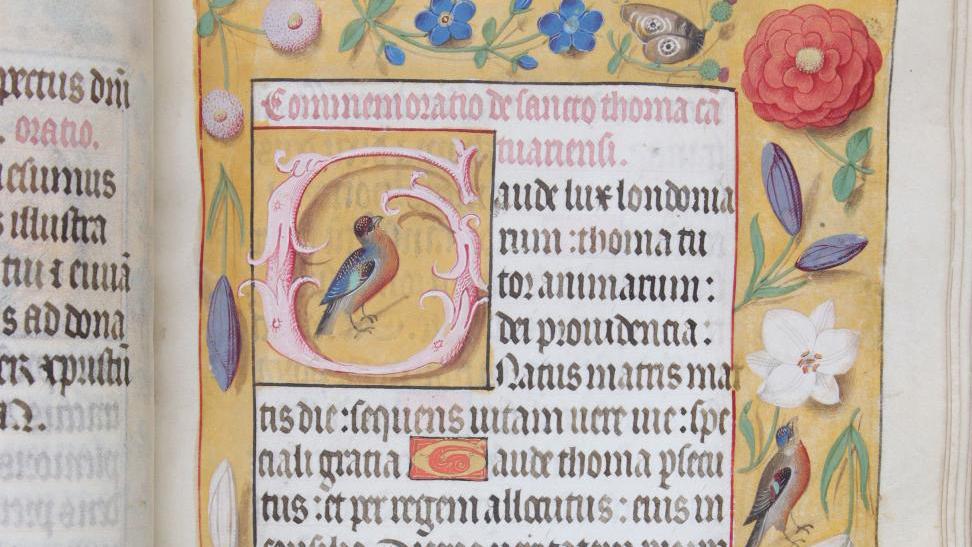 Flanders, c. 1500, Hours of Salisbury (Horae beatae Mariae Virginis secundum usum... The Virtuosity of Flemish Manuscript Illuminators Radiates in this Salisbury Book of Hours