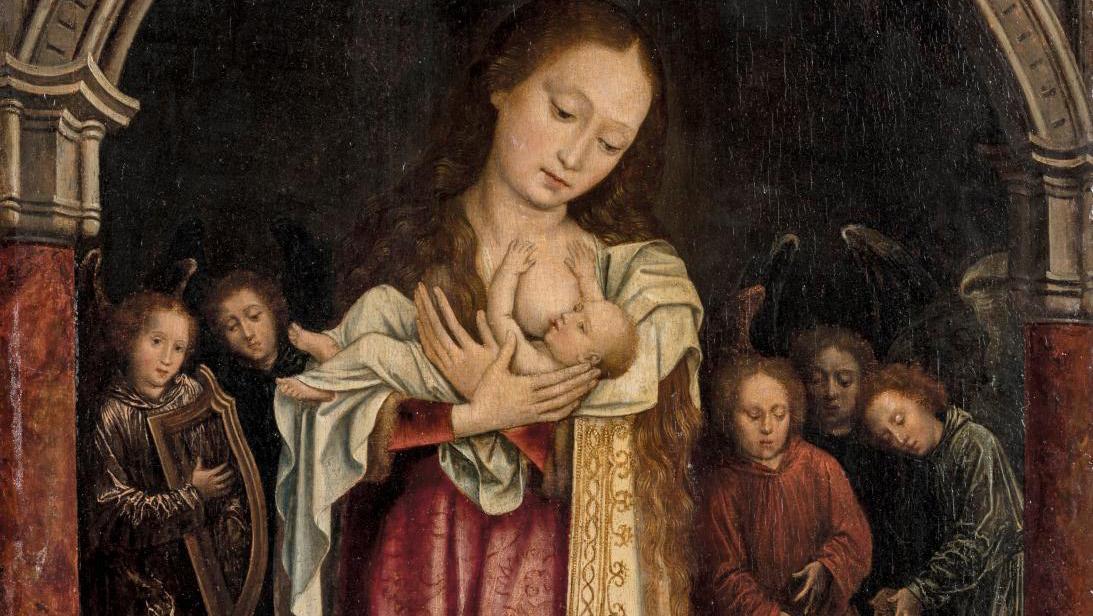 Attributed to Pieter I Claeissens (c. 1500-1576), Virgin and Child Surrounded by... A Flemish Painting, a Screen by Tich Chu, Prud'hon and Leleu Shine at Auction