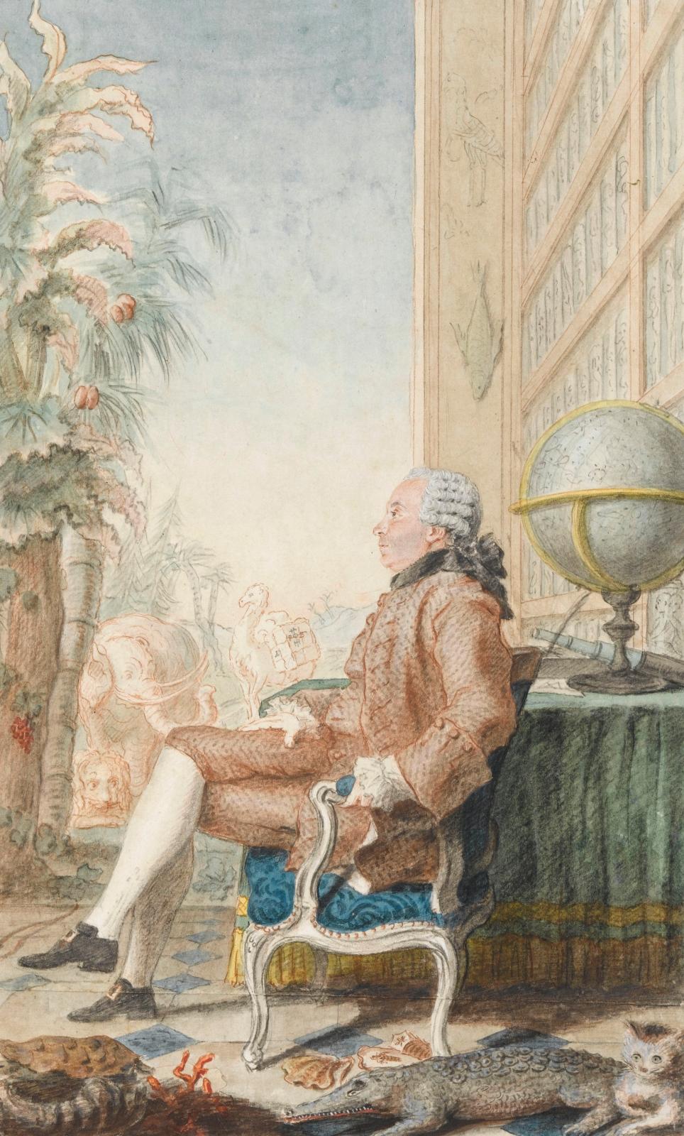 Louis Carrogis dit Carmontelle (1717-1806), M. de Buffon, 1769, mine de plomb, aquarelle, sanguine et gouache sur papier, 30,5 x 16,6 cm (