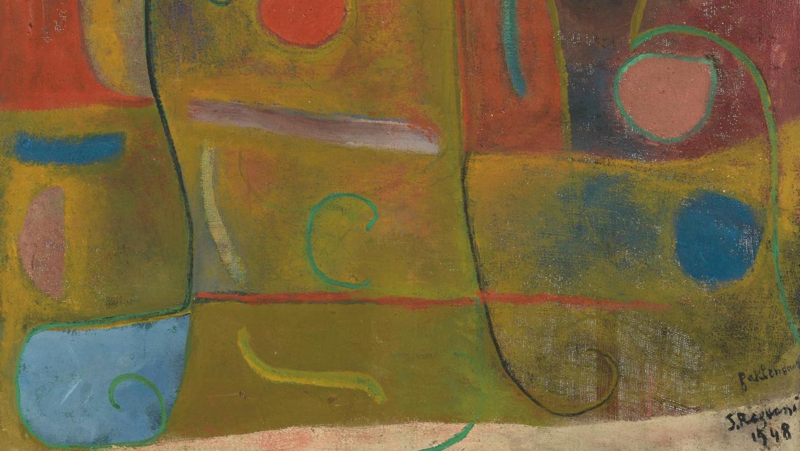 Serge Rezvani (né en 1928), Faklenbound, 1948, huile à la colle sur toile, 73 x 92 cm.... Serge Rezvani, une carrière brossée