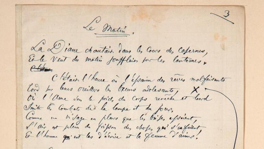 Charles Baudelaire (1821-1867), signed autograph letter to Fernand Desnoyers, followed... Aristophil Collection Sale: Baudelaire Sharpens His Pen